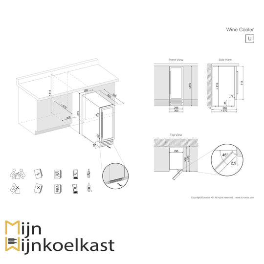 Dunavox Flow-19 Wijnklimaatkast | DAUF-19.58SS | 1 Zone - Elite Wijnkoelkast