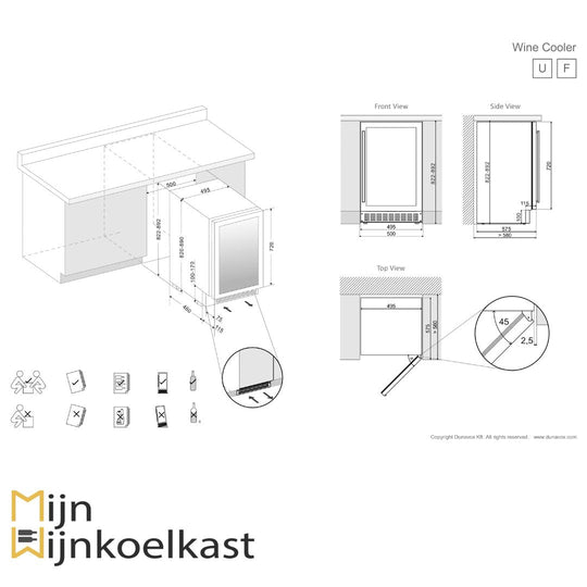 Dunavox Flow-38 Wijnklimaatkast | DAUF-38.100DB.TO | 2 Zones - Elite Wijnkoelkast