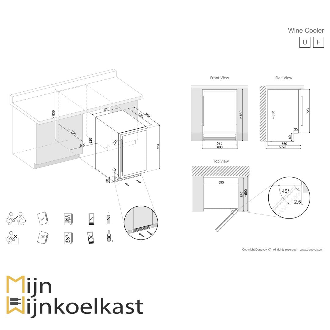 Dunavox Flow-46 Wijnklimaatkast | DAUF-46.138B | 1 Zone - Elite Wijnkoelkast