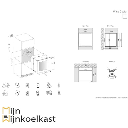 Dunavox Glance-25 Wijnklimaatkast | DAVG-25.63DOP.TO | 2 Zones - Elite Wijnkoelkast