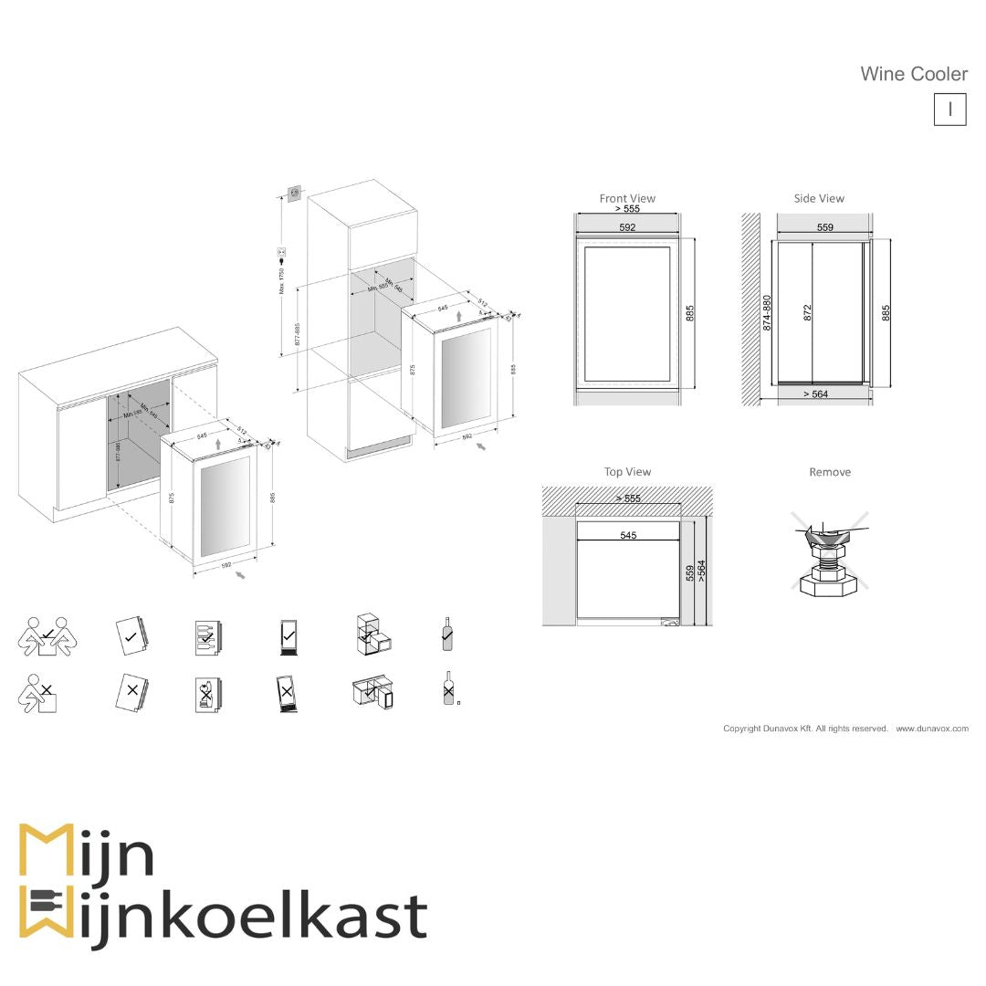 Dunavox Glance-49 Wijnklimaatkast | DAVG-49.116DSS.TO | 2 Zones - Elite Wijnkoelkast