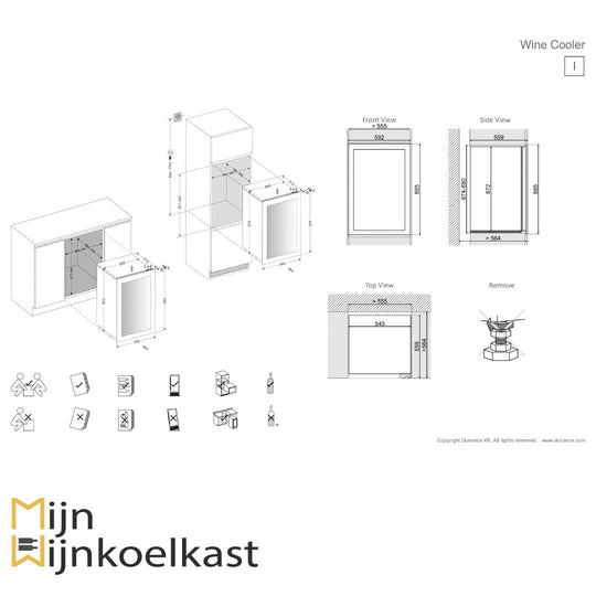 Dunavox Glance-49 Wijnklimaatkast | DAVG-49.116DSS.TO | 2 Zones - Elite Wijnkoelkast