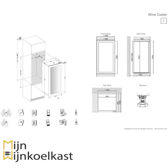 Dunavox Glance-72 Wijnklimaatkast | DAVG-72.185DB.TO | 2 Zones - Elite Wijnkoelkast