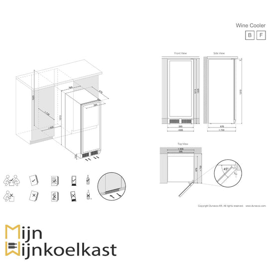 Dunavox Grande-94 Wijnklimaatkast | DX-94.270DBK | 2 Zones - Elite Wijnkoelkast