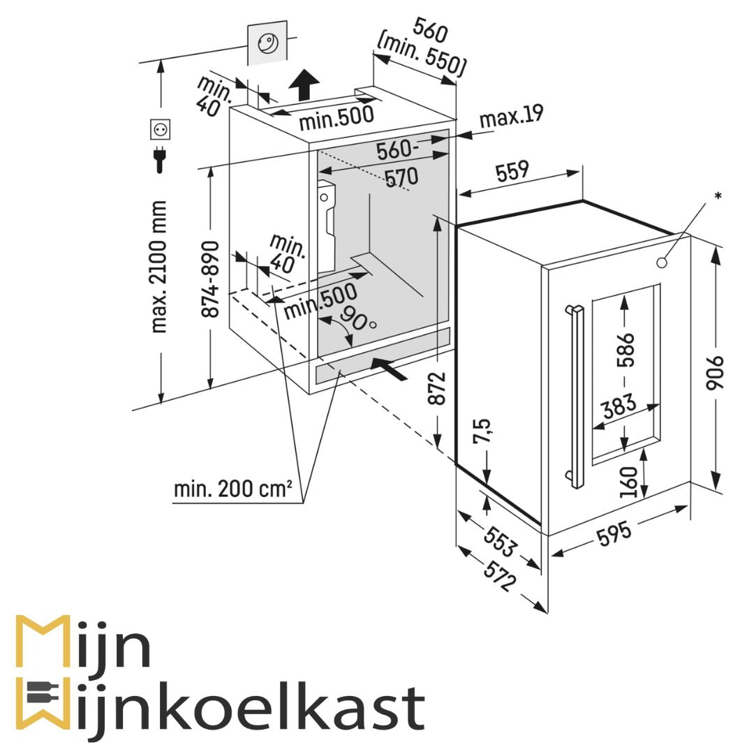 Inbouwtekening Liebherr EWTdf1653