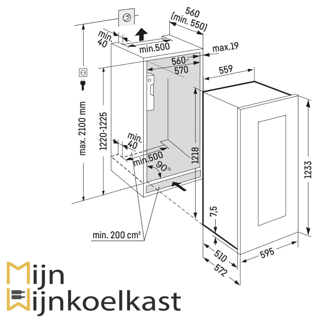 Inbouwtekening Liebherr EWTgbw 2383