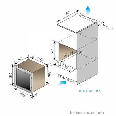 Le Chai Inbouw Wijnkoelkast | LBN240POV | 24 Flessen | 2 Zones | Push to open - Mijn-Wijnkoelkast